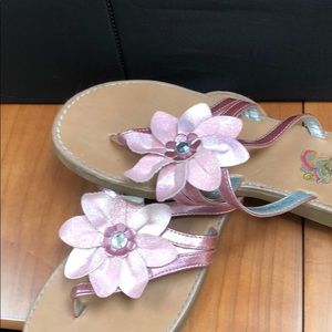 Girls Metallic pink flower Rachel Shoes Sandals